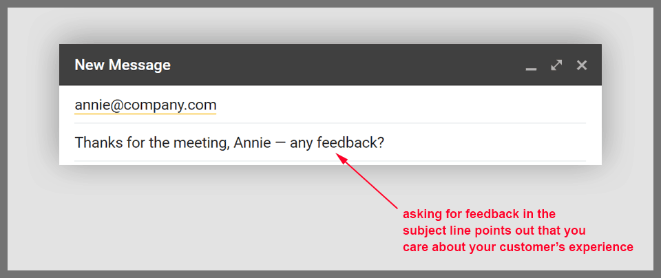 asking for feedback in a thank you email